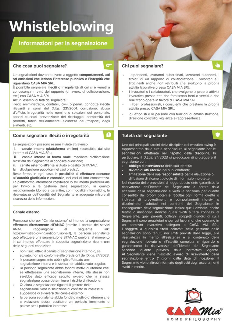 Poster Whistleblowing Casamia srl
